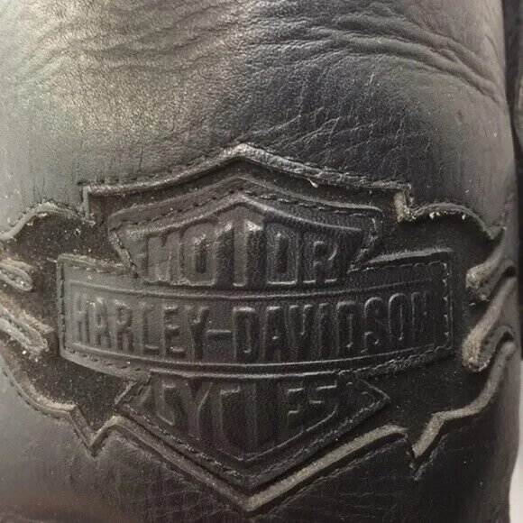 Harley Davidson Ladies Black Leather Motorcycle Riding Boots Size 8M USA Made - Picture 3 of 16